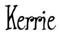 The image is of the word Kerrie stylized in a cursive script.