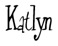 The image is a stylized text or script that reads 'Katlyn' in a cursive or calligraphic font.