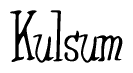 The image contains the word 'Kulsum' written in a cursive, stylized font.