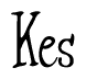 The image is a stylized text or script that reads 'Kes' in a cursive or calligraphic font.