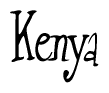 The image is a stylized text or script that reads 'Kenya' in a cursive or calligraphic font.
