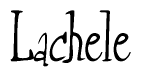 The image is of the word Lachele stylized in a cursive script.