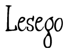 The image contains the word 'Lesego' written in a cursive, stylized font.