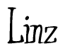 The image is of the word Linz stylized in a cursive script.