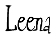 The image is of the word Leena stylized in a cursive script.