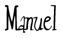 The image is a stylized text or script that reads 'Manuel' in a cursive or calligraphic font.