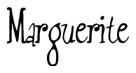 The image is a stylized text or script that reads 'Marguerite' in a cursive or calligraphic font.