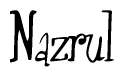 The image contains the word 'Nazrul' written in a cursive, stylized font.