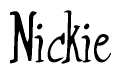 The image contains the word 'Nickie' written in a cursive, stylized font.