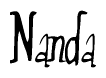 The image contains the word 'Nanda' written in a cursive, stylized font.
