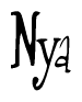 The image contains the word 'Nya' written in a cursive, stylized font.