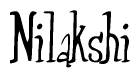 The image is a stylized text or script that reads 'Nilakshi' in a cursive or calligraphic font.