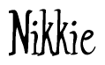 The image is of the word Nikkie stylized in a cursive script.