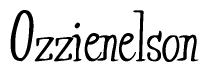 The image is of the word Ozzienelson stylized in a cursive script.