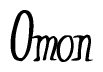 The image contains the word 'Omon' written in a cursive, stylized font.