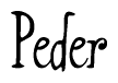 The image is of the word Peder stylized in a cursive script.