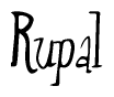 The image is of the word Rupal stylized in a cursive script.