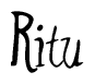 The image contains the word 'Ritu' written in a cursive, stylized font.