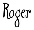 The image is a stylized text or script that reads 'Roger' in a cursive or calligraphic font.