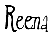 The image is of the word Reena stylized in a cursive script.