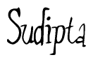 The image contains the word 'Sudipta' written in a cursive, stylized font.