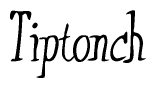 The image is of the word Tiptonch stylized in a cursive script.