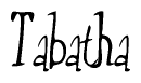The image is of the word Tabatha stylized in a cursive script.