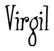 The image is a stylized text or script that reads 'Virgil' in a cursive or calligraphic font.