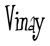 The image is a stylized text or script that reads 'Vinay' in a cursive or calligraphic font.