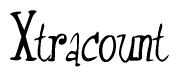 The image is of the word Xtracount stylized in a cursive script.