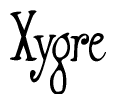 The image is a stylized text or script that reads 'Xygre' in a cursive or calligraphic font.