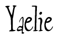 The image contains the word 'Yaelie' written in a cursive, stylized font.
