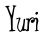The image is of the word Yuri stylized in a cursive script.