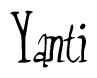 The image is a stylized text or script that reads 'Yanti' in a cursive or calligraphic font.