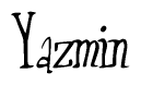 The image contains the word 'Yazmin' written in a cursive, stylized font.