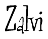 The image contains the word 'Zalvi' written in a cursive, stylized font.