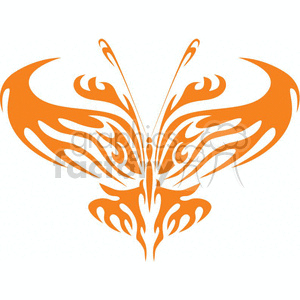 Orange Tribal butterfly clipart. Royalty-free image # 368349