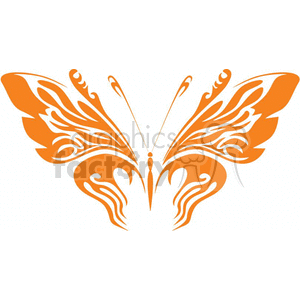 birght orange tribal butterfly