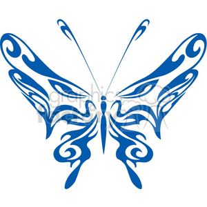 Tribal blue butterfly tattoo with eyes in wings
