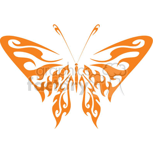 Orange Tribal Butterfly vinyl ready clipart. Commercial use image # 368367
