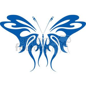 Tribal blue butterfly tattoo clipart. Commercial use image # 368371