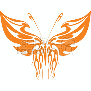 orange flamed winged butterfly clip art