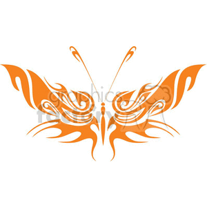 butterfly orange tribal design
