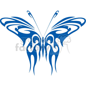 blue butterfly tribal clipart
