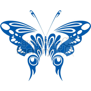 Blue Butterfly with circle decorative wings clipart. Royalty-free image # 368413