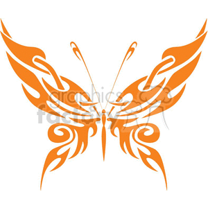  orange Buttefly tribilism clipart. Commercial use image # 368419