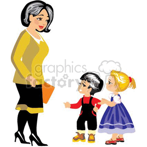 Teacher and students clipart. Royalty-free image # 369323
