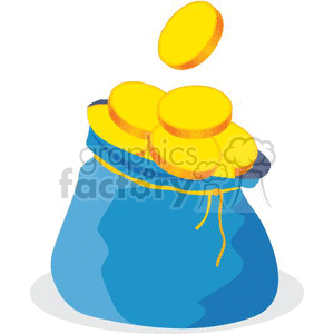bag of gold coins clipart. Commercial use image # 369900