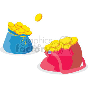 bags of gold coins clipart.
