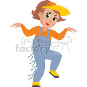 clipart - A Girl Doing a Dance using her Arms.